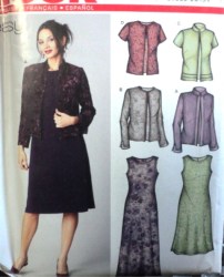 6201 SS-LS OPEN JACKET,SLVLSS KNIT DRESS LENGTHS PATTERN 10-22